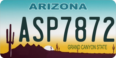 AZ license plate ASP7872