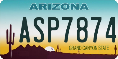 AZ license plate ASP7874