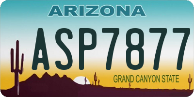 AZ license plate ASP7877