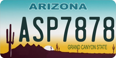AZ license plate ASP7878