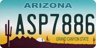 AZ license plate ASP7886