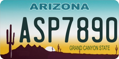 AZ license plate ASP7890