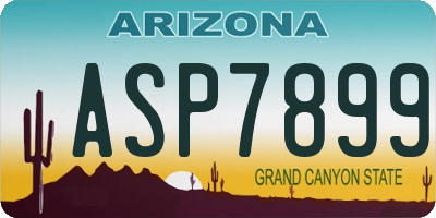 AZ license plate ASP7899