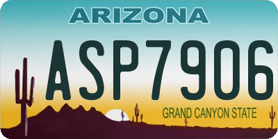 AZ license plate ASP7906