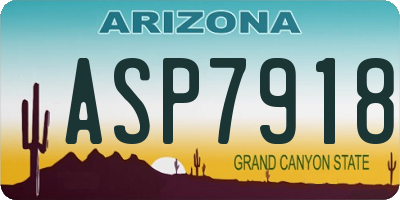 AZ license plate ASP7918