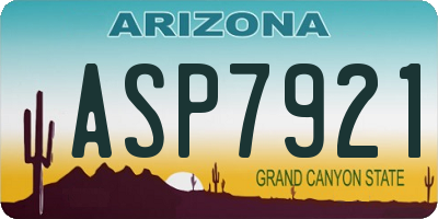 AZ license plate ASP7921
