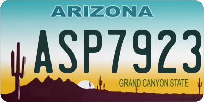 AZ license plate ASP7923
