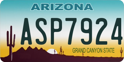 AZ license plate ASP7924