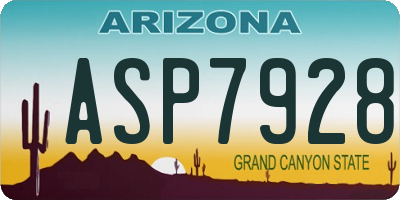 AZ license plate ASP7928