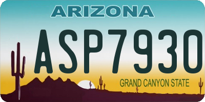 AZ license plate ASP7930