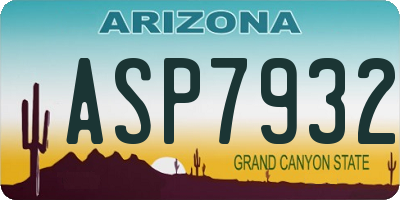 AZ license plate ASP7932