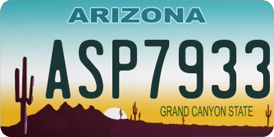 AZ license plate ASP7933