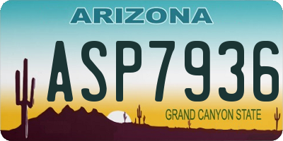 AZ license plate ASP7936