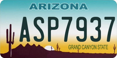 AZ license plate ASP7937