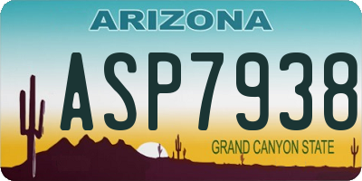 AZ license plate ASP7938