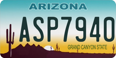 AZ license plate ASP7940