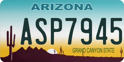 AZ license plate ASP7945