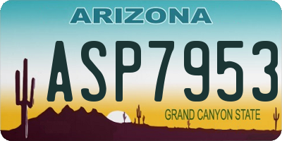 AZ license plate ASP7953