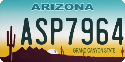 AZ license plate ASP7964
