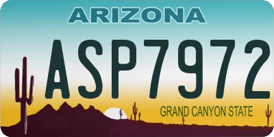 AZ license plate ASP7972