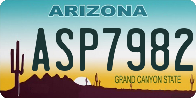AZ license plate ASP7982