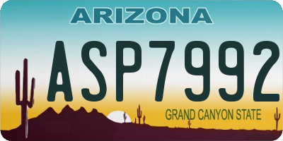 AZ license plate ASP7992