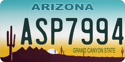 AZ license plate ASP7994