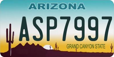 AZ license plate ASP7997