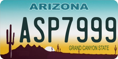 AZ license plate ASP7999