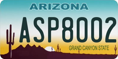 AZ license plate ASP8002