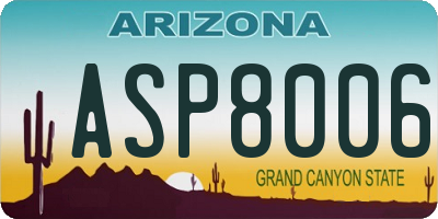 AZ license plate ASP8006