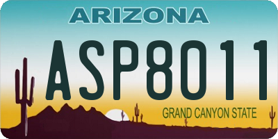 AZ license plate ASP8011