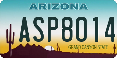 AZ license plate ASP8014