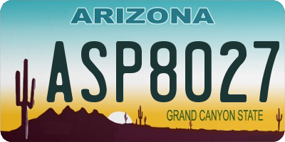 AZ license plate ASP8027