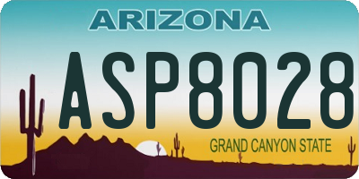 AZ license plate ASP8028