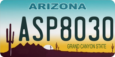 AZ license plate ASP8030
