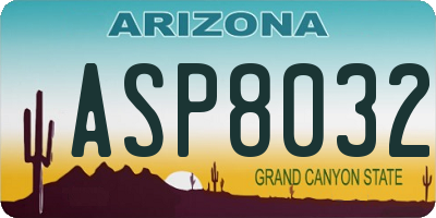 AZ license plate ASP8032