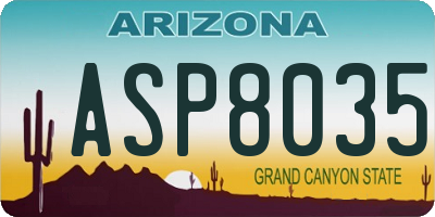 AZ license plate ASP8035
