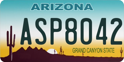 AZ license plate ASP8042