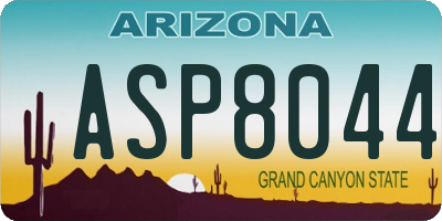 AZ license plate ASP8044