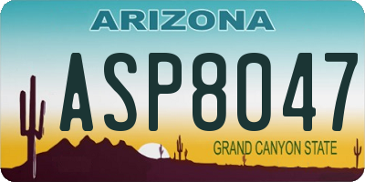 AZ license plate ASP8047
