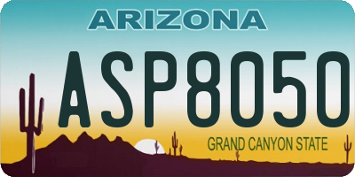 AZ license plate ASP8050