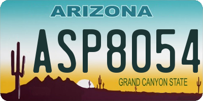 AZ license plate ASP8054