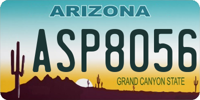AZ license plate ASP8056
