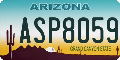 AZ license plate ASP8059