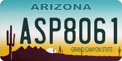 AZ license plate ASP8061