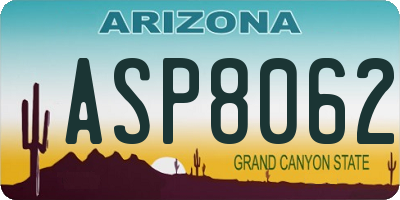 AZ license plate ASP8062
