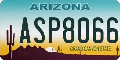 AZ license plate ASP8066