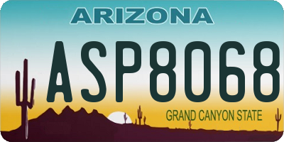 AZ license plate ASP8068