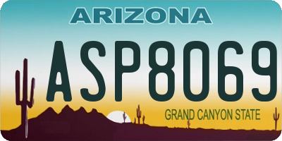 AZ license plate ASP8069